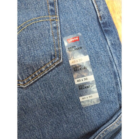 Levis Mens 550 Relaxed Fit Jeans 40x30 Tapered Leg Cotton Blue - Picture 5 of 10